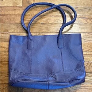 American Leather Tote Bag in Deep Purple - Classic Carryall
